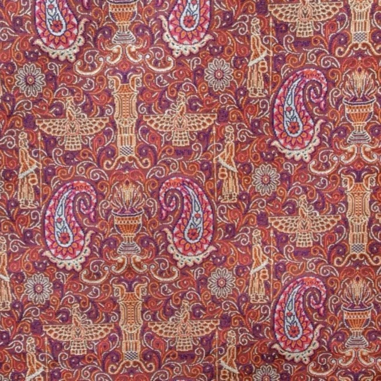 Heritage Farvahar & Achaemenid Pattern Authentic Termeh Fabric for Home & Fashion