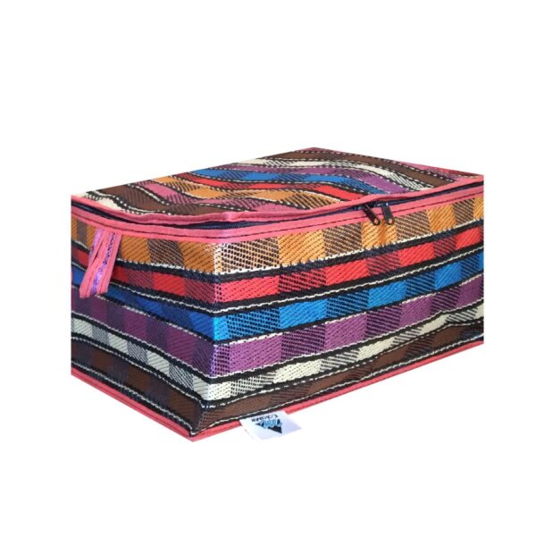 Jajim Design Multi-Purpose Cloth Box Plaid Pattern