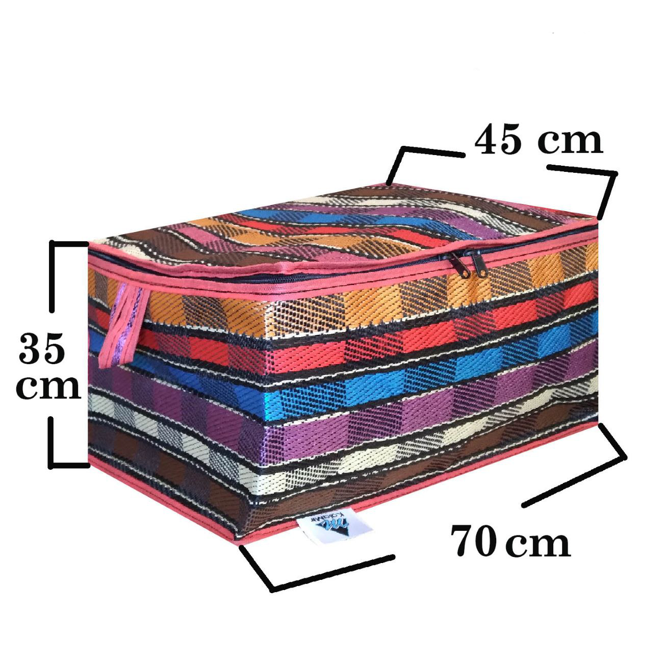 Jajim Design Multi-Purpose Cloth Box Plaid Pattern