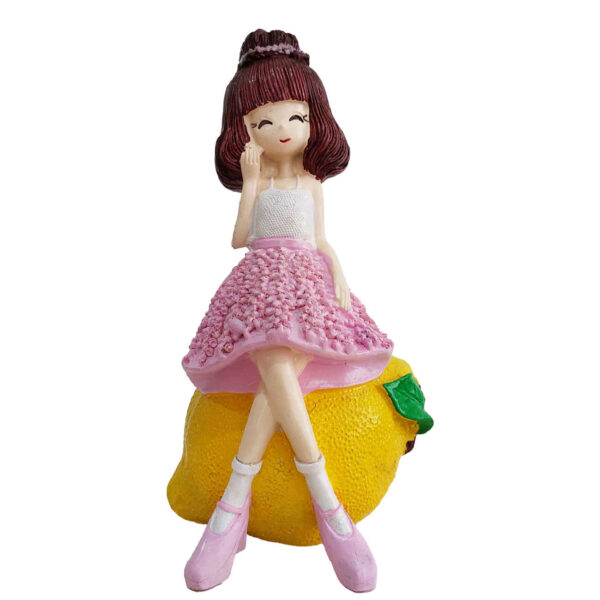 Leilpar Hand-Painted Figurine Doll – Girl with Lemon Design, Ideal for Decor & Gift
