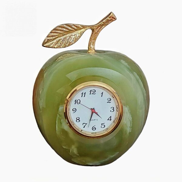 Marble Stone Desk Clock – Apple Shape
