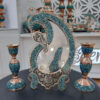 Medium-Sized Turquoise Inlay Mirror and Candle Holder Set – Paransa Brand