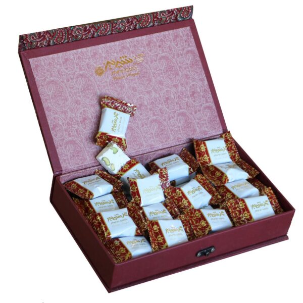 Shirin Gaz, 40%  Mixed pistachio & Almond with Termeh Box – 360 Gram (2x)
