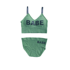 Soft Padded Sport Bra and Panty Set – Light Green, Suitable for Gym and Relaxing at Home