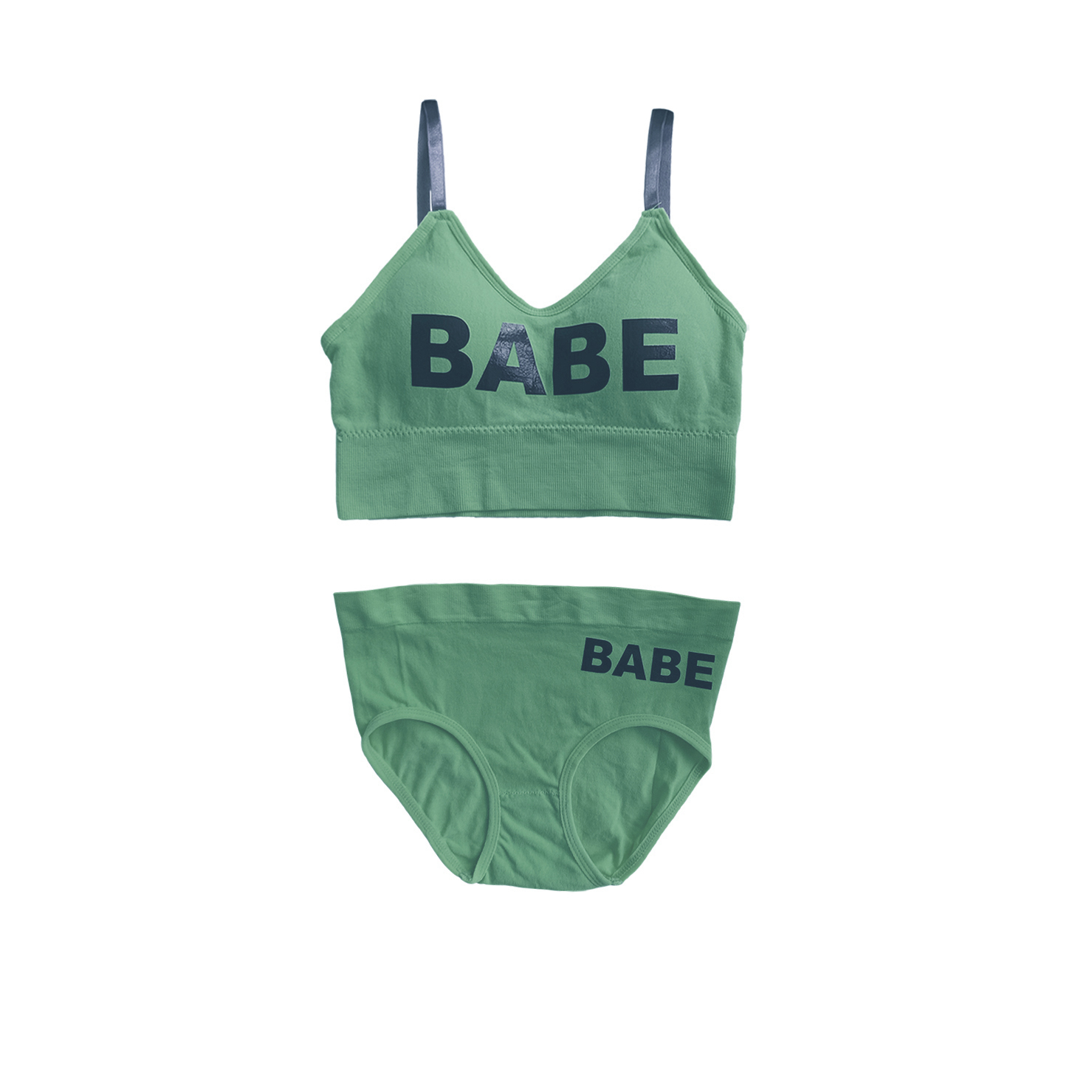 Soft Padded Sport Bra and Panty Set – Light Green, Suitable for Gym and Relaxing at Home