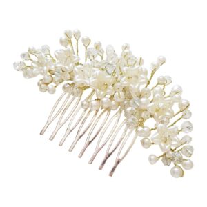 Stylish Hair Comb with Delicate Pearl Flowers, Set of 2