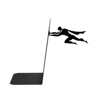 Superman Metal Bookend – Black Novelty Hero Decor for Shelves