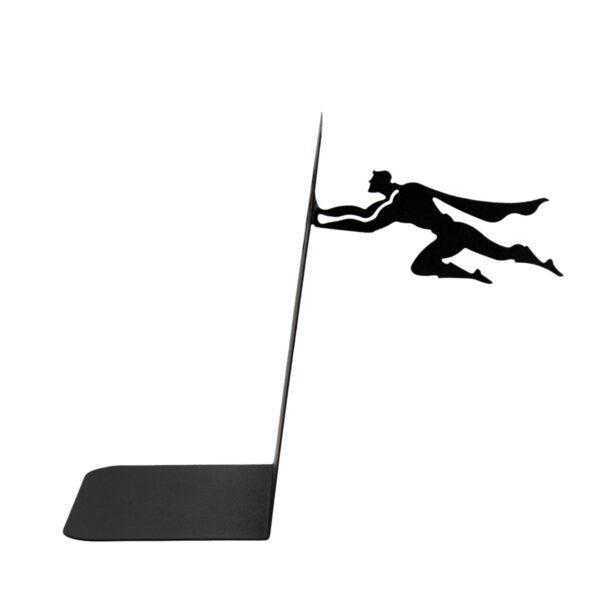 Superman Metal Bookend – Black Novelty Hero Decor for Shelves