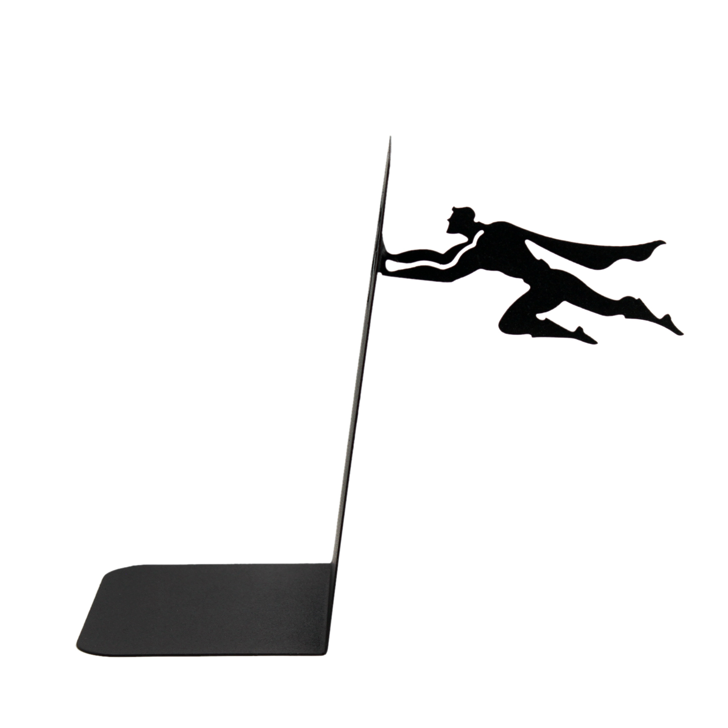 Superman Metal Bookend – Black Novelty Hero Decor for Shelves