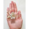 Timeless Touch Hair Comb, Chrystal & Beaded Design - 2 Pcs