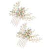 Timeless Touch Hair Comb, Chrystal & Beaded Design - 2 Pcs (3)
