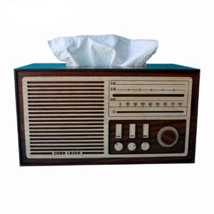 Tissue Box with Radio Shape - Nostalgic & Fun Design