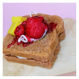 Toast Bread Candle with Strawberry Jam and Butter