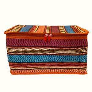 Traditional Jajim-Style Fabric Storage Box