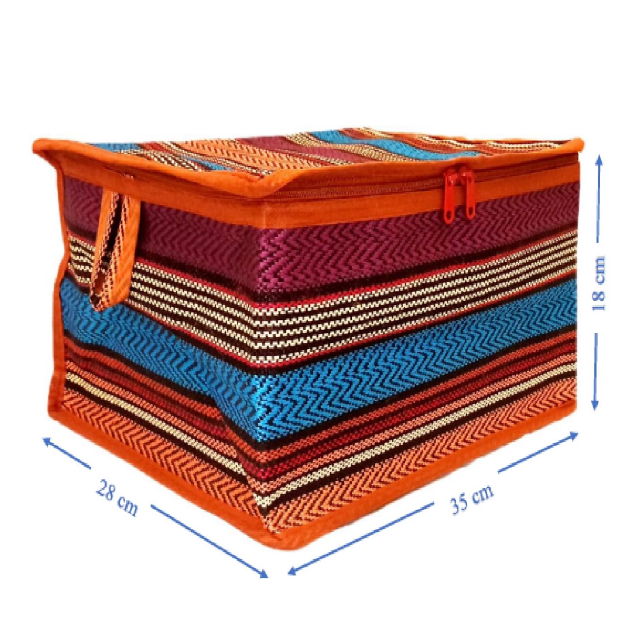Traditional Jajim-Style Fabric Storage Box
