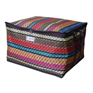 Traditional Jajim-Style Fabric Storage Box