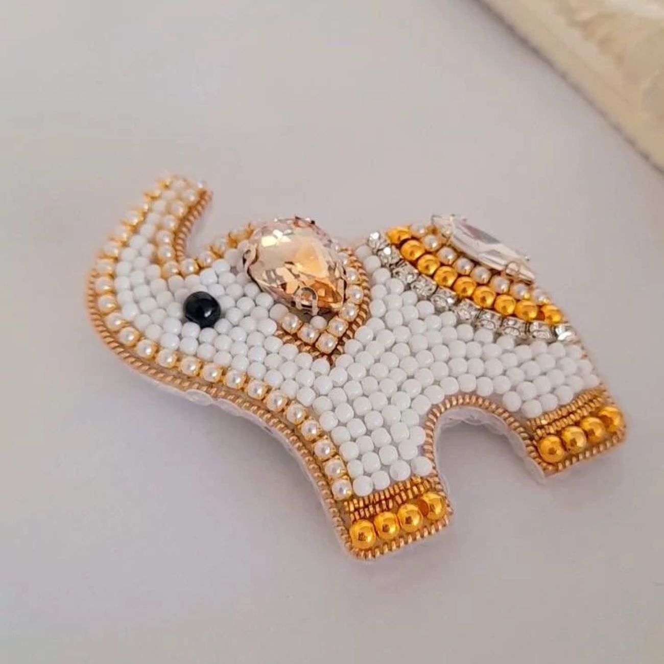 Vibrant Beaded Elephant Brooch – Beautiful and Cheerful