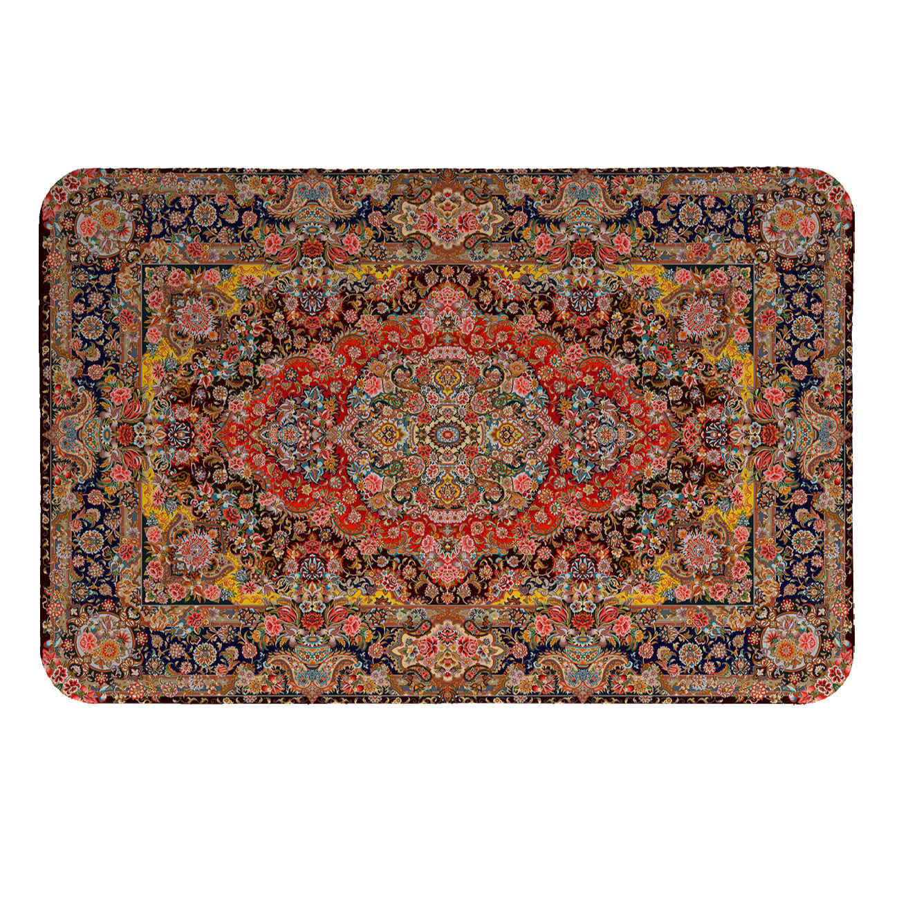 Washable Placemat – Table Mat for Everyday Meals & Party Set of 6 with Carpet Design (4x)