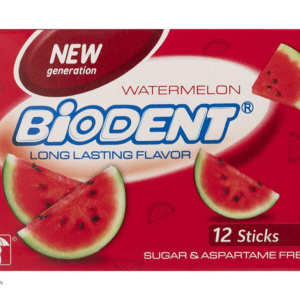 Watermelon Chewing Gum by Biodent – 12 Pcs