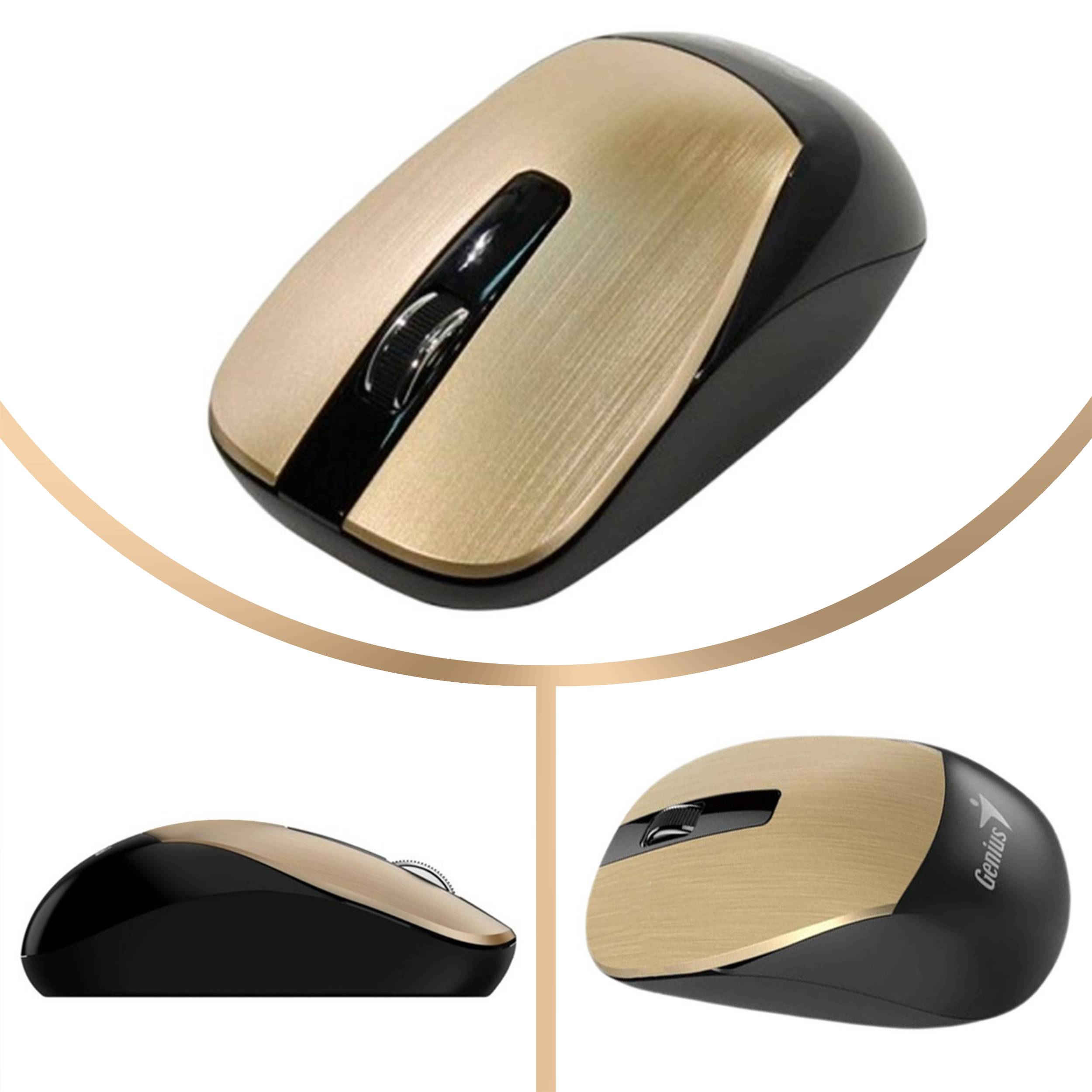 Wireless Mouse with Optical Sensor, Featuring 3 Programmable Buttons & Ambidextrous Design