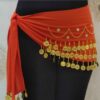 Women's Gold Coin Fringe Scarf – Hip Shawl Suitable for Arabic Dance