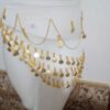 Women's Gold Coin Fringe Scarf – Hip Shawl Suitable for Arabic Dance