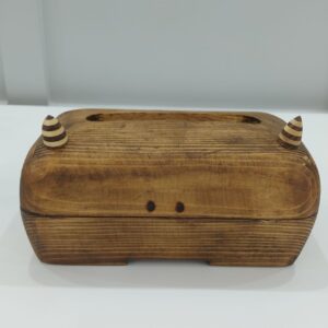 Wooden Tissue Box Cover Handmade - Kind Monster Design