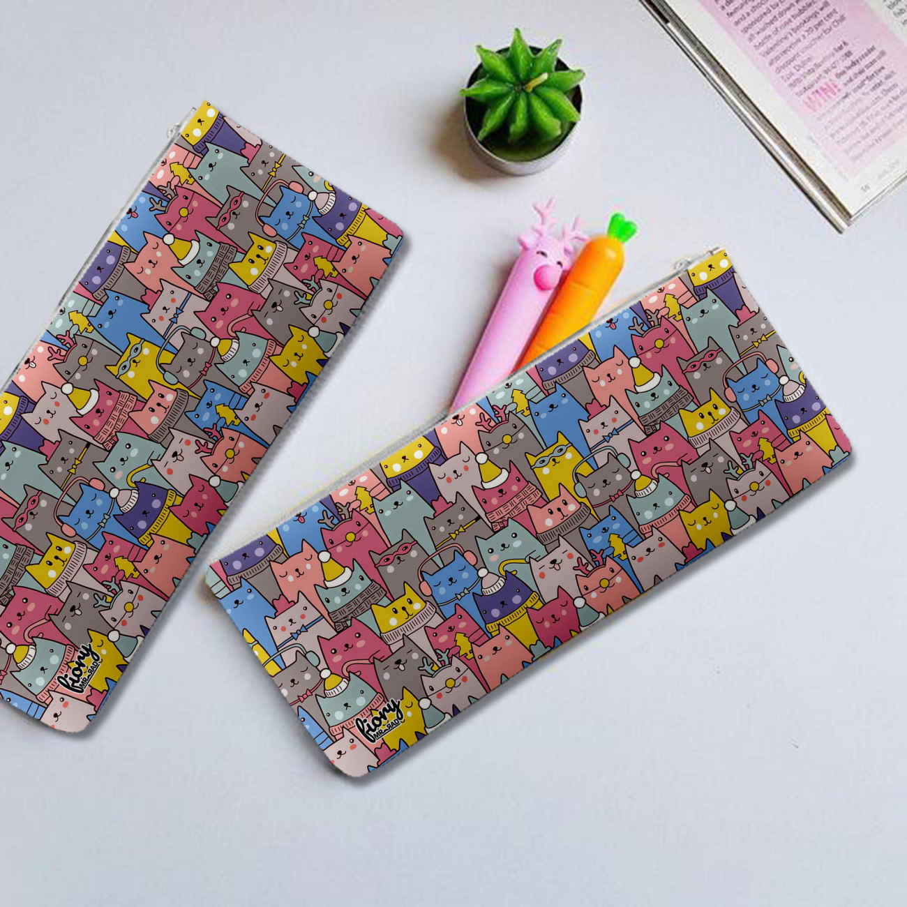 Adorable Cat Pencil Case – Single Zip, Cute & Compact – Suitable for All Student