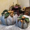 Artisan Pumpkin Ornament – Suitable for Seasonal Centerpieces, (Set of 2)