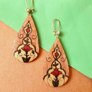 Artisan Wooden Dangle Earring – Jewelry for Bohemian Chic Look