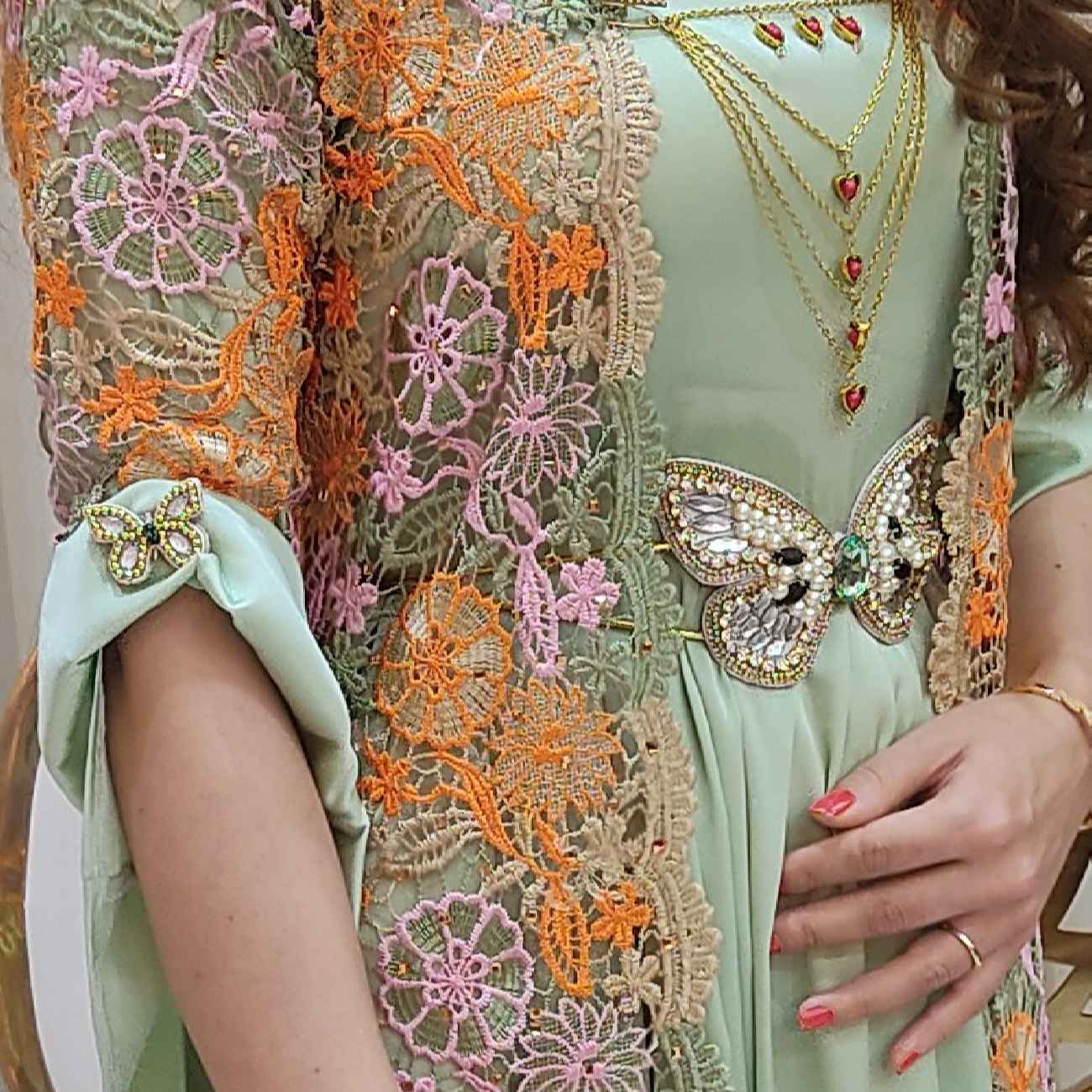 Authentic Handmade Kurdish Jewelry Belt with Butterfly Design