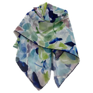 Blue Light Scarf with Floral Design – Stylish & Suitable for All Season