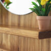 Brown Wooden Mirrored Key Holder - Stylish Wall Organizer for Entryway and Hallway