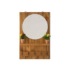 Brown Wooden Mirrored Key Holder - Stylish Wall Organizer for Entryway and Hallway