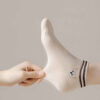 Cotton Bear Socks -Soft Cream & White Combo (x5)