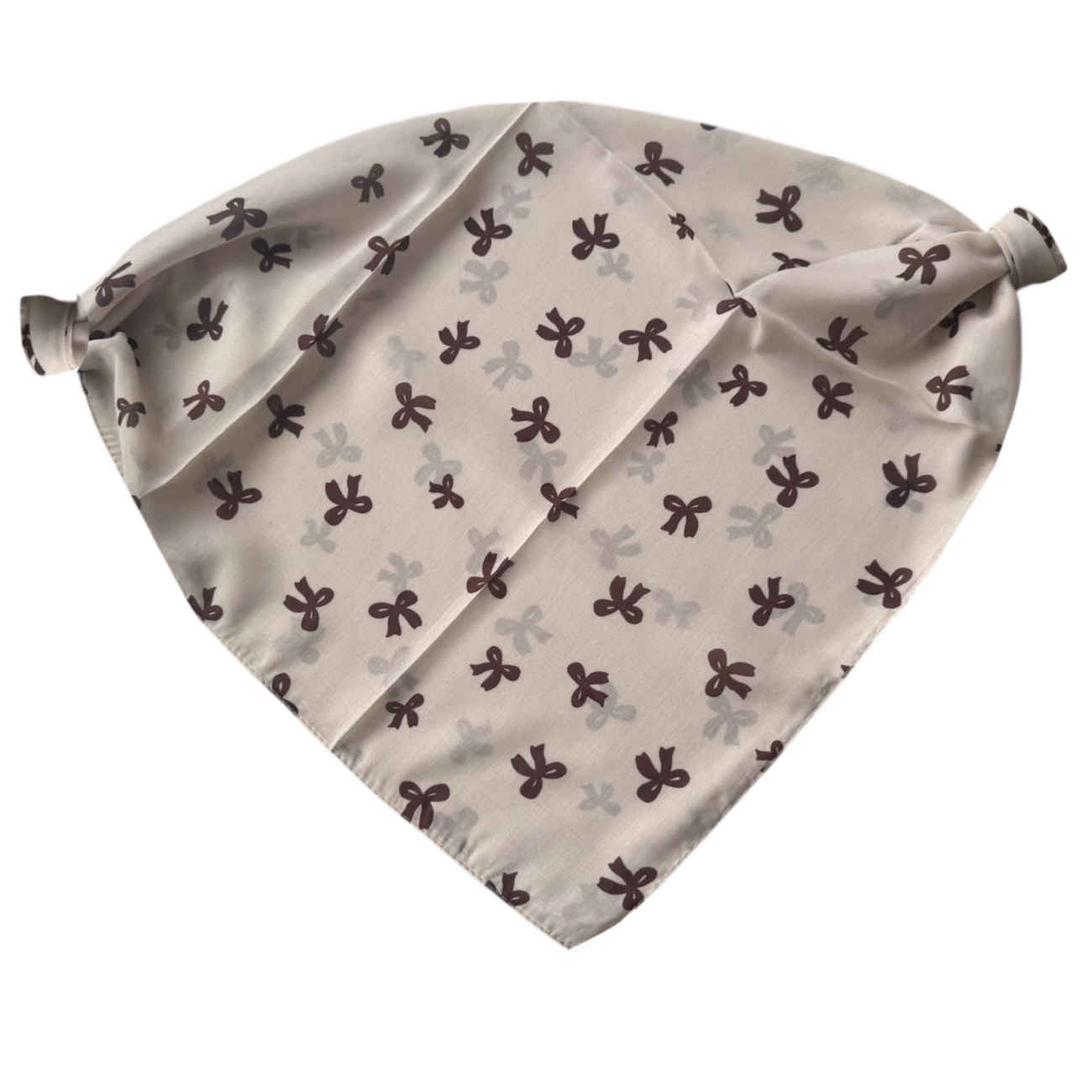 Cream Mini Headscarf with Bow – Cute, Clean, and Chic