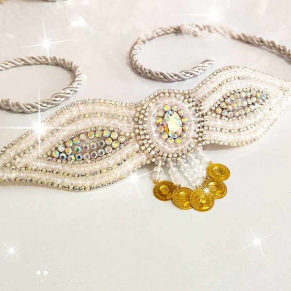 Crystal Pearl Kurdish Jewelry Belt – Elegant, Handcrafted & Unique for Wedding