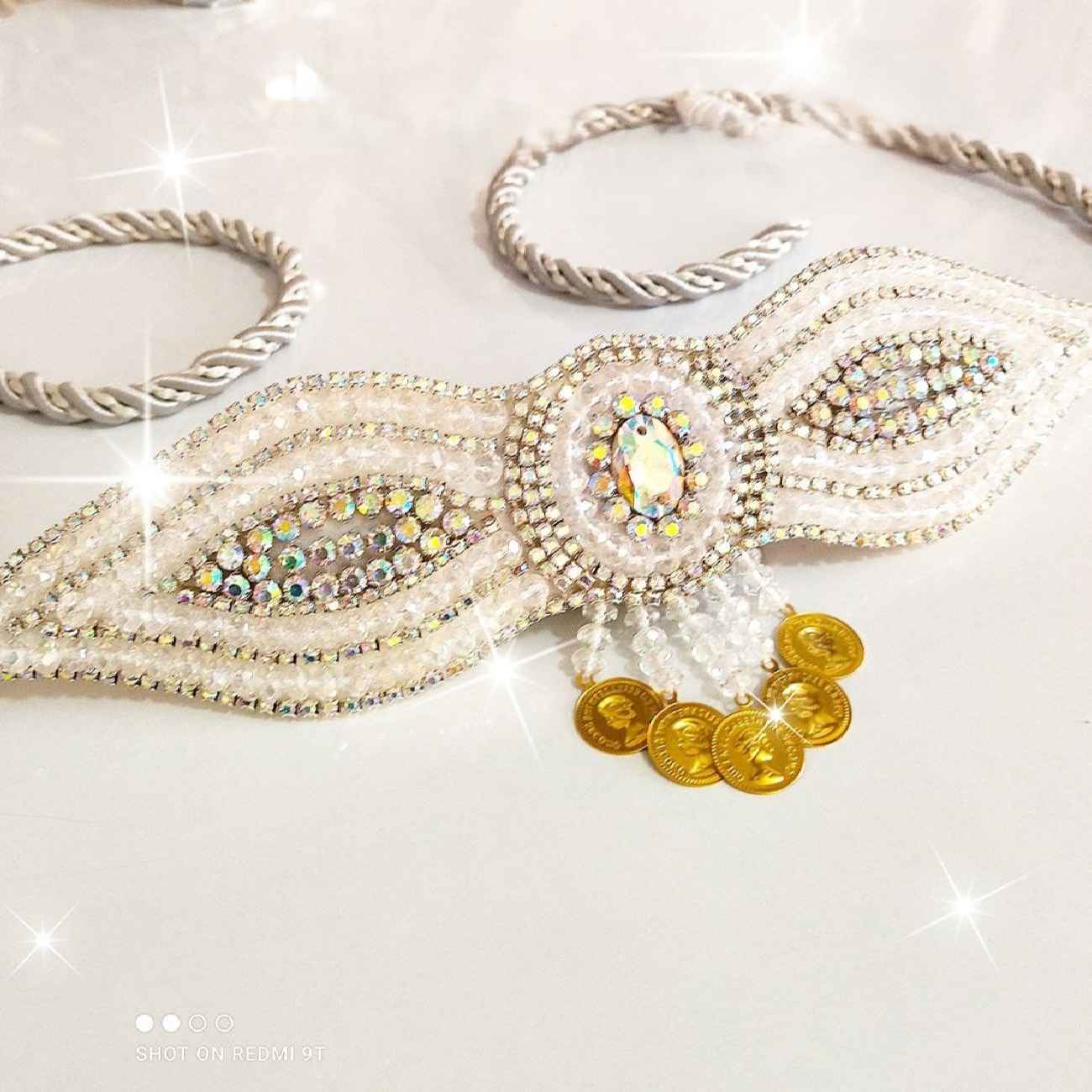 Crystal Pearl Kurdish Jewelry Belt – Elegant, Handcrafted & Unique for Wedding