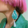 Cultural Statement Earrings – Embroidered Paisley Inspired by Iranian Heritage