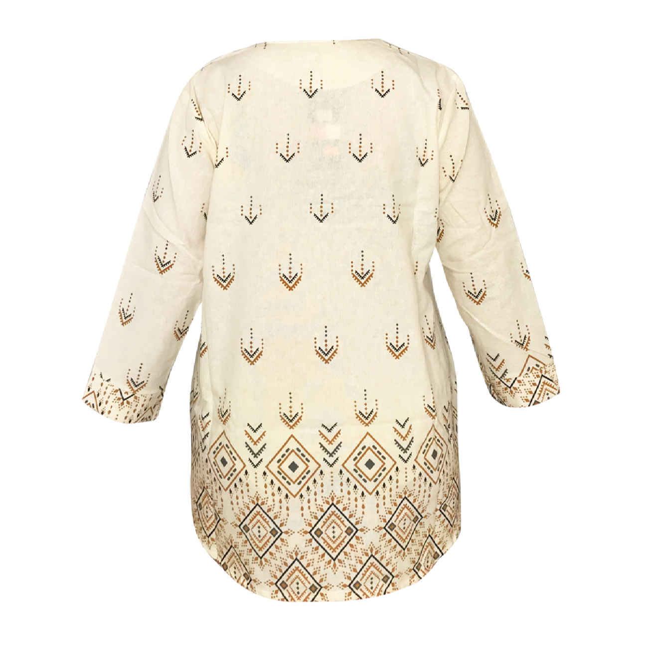 Elegant Cream Manto with Stunning Rhombus Design