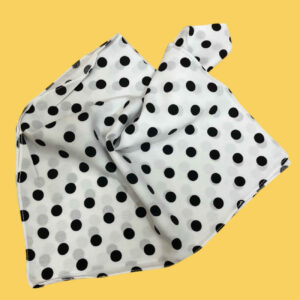Elegant Mini Scarf – White Base with Black Modern & Beautiful