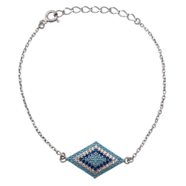 Elegant Women’s Silver Bracelet – Suitable for Gift with Blue Evil Eye Charm