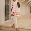 Embroidered Manto in Linen-Cotton Blend Suitable for Special & Formal Occasion