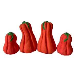 Four-Piece Artificial Pumpkin Set – Model 786,  Suitable for Fall and Halloween