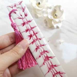 Gorgeous White & Pink Bookmark – Beautifully Designed for Your Reading