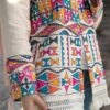 Hand-Embroidered Linen Blazer-Style Manto – for Every Occasion with Geometric Design