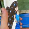 Hand-painted Pottery Incense Holder with Evil Eye Design, Washable & Acrylic Paint