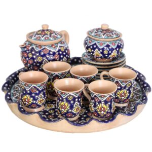 Handcrafted Persian Tea Set | Minakari Enameled Luxury Drinkware for Home Decor