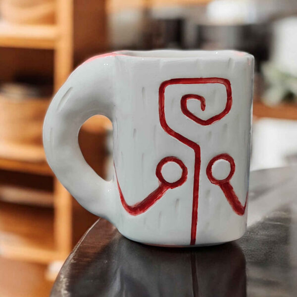 Handmade Ceramic Mug – Dishwasher & Microwave Safe with Deformed Design