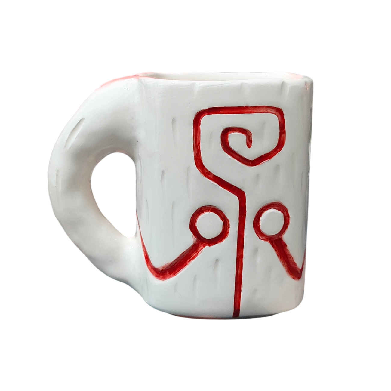 Handmade Ceramic Mug – Dishwasher & Microwave Safe with Deformed Design